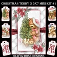 Christmas Teddy 3 5X7 Mini Kit #1  