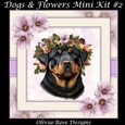 Dogs & Flowers Mini Kit#2 **INCLUDES CARD FRONT WITH NO CORNER FLOWERS**