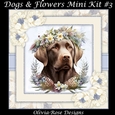 Dogs & Flowers Mini Kit#3 **INCLUDES CARD FRONT WITH NO CORNER FLOWERS**