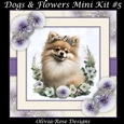 Dogs & Flowers Mini Kit#5 **INCLUDES CARD FRONT WITH NO CORNER FLOWERS**