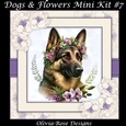Dogs & Flowers Mini Kit #7 **INCLUDES CARD FRONT WITH NO CORNER FLOWERS**