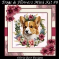 Dogs & Flowers Mini Kit #8 **INCLUDES CARD FRONT WITH NO CORNER FLOWERS**