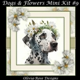 Dogs & Flowers Mini Kit #9 **INCLUDES CARD FRONT WITH NO CORNER FLOWERS**