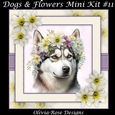 Dogs & Flowers Mini Kit #11 **INCLUDES CARD FRONT WITH NO CORNER FLOWERS**