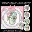 Vintage Jar Mini Kit *Bow Is Optional* Includes 5 Toppers & Matching Tags