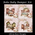 Boho Baby Bumper Kit **Includes card front with no flowers or clothes**