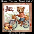 Bears Picnic Mini Kit #1 **Includes card front with no text or decoupage**
