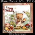 Bears Picnic Mini Kit #2 **Includes card front with no text or decoupage**