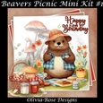 Beavers Picnic Mini Kit #1 **Includes card front with no text or decoupage**