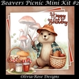 Beavers Picnic Mini Kit #2 **Includes card front with no text or decoupage**