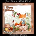 Fox Picnic Mini Kit #1 **Includes card front with no text or decoupage**