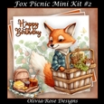 Fox Picnic Mini Kit #2 **Includes card front with no text or decoupage**
