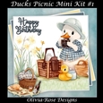 Ducks Picnic Mini Kit #1 **Includes card front with no text or decoupage**