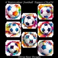 8 Watercolour Football Toppers