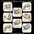 8 Envelope & Flowers Toppers