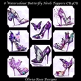 8 Watercolour Butterfly Heels Toppers