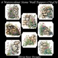 8 Watercolour Stone Wall Toppers