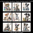 9 Watercolour Rockstar Puppy Backgrounds
