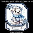 Winter Polar Bear 8 Shaped Easel Card Mini Kit