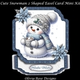 Cute Snowman 2 Shaped Easel Card MIni Kit