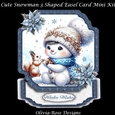 Cute Snowman 3 Shaped Easel Card MIni Kit