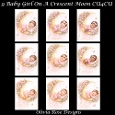 9 Baby Girl On A Crescent Moon **CU4CU OK**  5X7