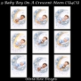 9 Baby Boy On A Crescent Moon **CU4CU OK** 5X7