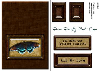 Brown Butterfly Topper Card