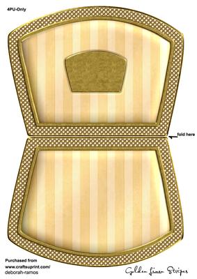 Golden Linen Stripes Card Topper