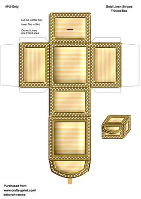 Golden Linen Stripes Box