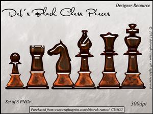 Debs Black Chess Pieces
