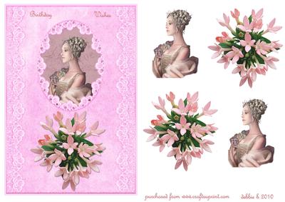 Pink Lace Framed Lady