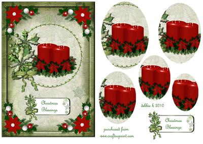Pointsettia Christmas Candles Oval Pyramid