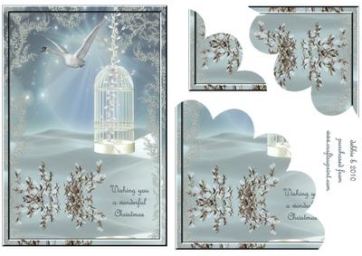 Silvery Images of Christmas Shell Edge Corner Stacker