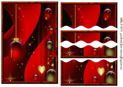 Red and Gold Baubles Wavy Side Stacker