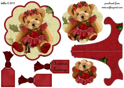 Little Holly Bear Scalloped Plate and Stand