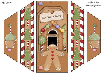 Gingerbread House Theater Card