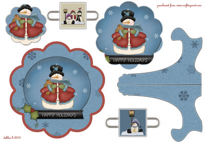 Happy Holidays Snow Globe Plate and Stand