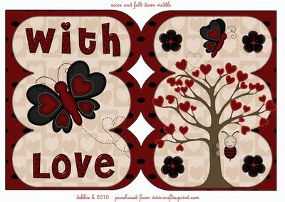 With Love Butterfly Triple Arch Card