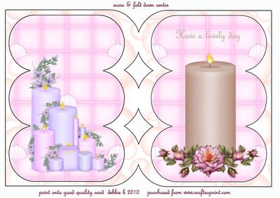 Beautiful Floral Candles Triple Arch Card