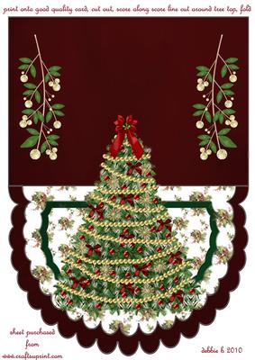 Christmas Tree Scalloped Over the Edge Card