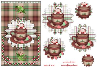 Little Teacup Elf Over the Edge Pyramid Card