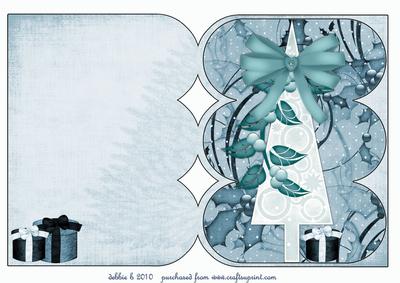 A Christmas in Turquoise Triple Arch Card