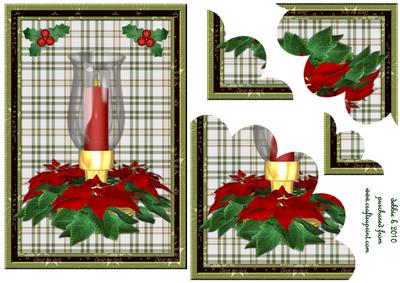 Christmas Candle and Pointsettia Petal Corner Stacker