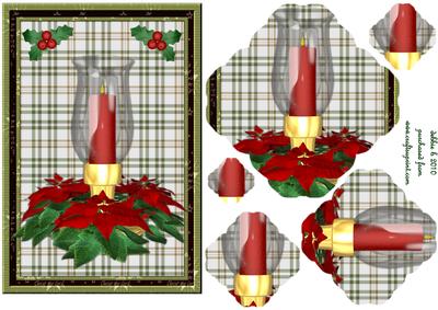 A Single Christmas Candle Shaped Pyramid