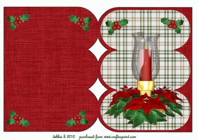 Christmas Red Candle Triple Arch Card