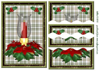 Christmas Candle with Pointsettia Wavy Side Stacker