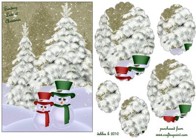 Little Snowmen Snowflake Oval Pyramid