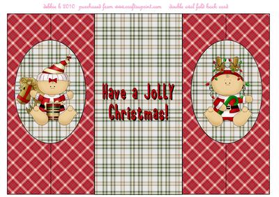 Babys First Christmas Double Oval Fold Back Card
