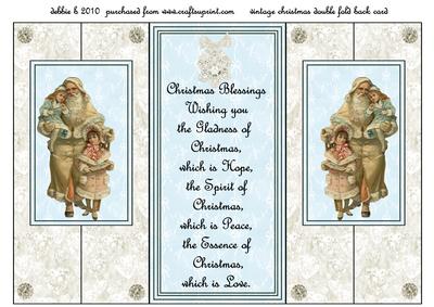 Vintage Santa Double Rectangle Fold Back Card